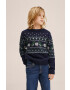 Mango Kids Детски пуловер Rex в тъмносиньо от лека материя - Pepit.bg