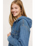 Mango Kids Детско дънково яке Hoodie - Pepit.bg