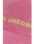 Marc Jacobs Детска памучна шапка в розово с изчистен дизайн - Pepit.bg