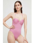 Max Mara Beachwear Цял бански в розово с подплатена чашка - Pepit.bg