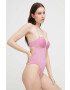 Max Mara Beachwear Цял бански в розово с подплатена чашка - Pepit.bg