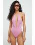 Max Mara Beachwear Цял бански в розово с мека чашка - Pepit.bg
