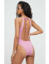 Max Mara Beachwear Цял бански в розово с мека чашка - Pepit.bg
