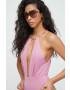 Max Mara Beachwear Цял бански в розово с мека чашка - Pepit.bg