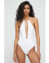 Max Mara Beachwear Цял бански в бяло с мека чашка - Pepit.bg