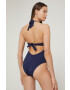 Max Mara Leisure Цял бански в тъмносиньо с мека чашка - Pepit.bg