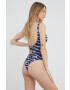Max Mara Leisure Цял бански в тъмносиньо с леко подплатена чашка - Pepit.bg