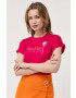 Max Mara Leisure Памучна тениска в розово - Pepit.bg
