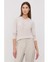 Max Mara Leisure Суичър в бежово с качулка с изчистен дизайн - Pepit.bg