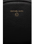 MICHAEL Michael Kors Кожена раница дамски в черно малък размер с изчистен дизайн - Pepit.bg