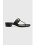 MICHAEL Michael Kors Кожени джапанки Izzy Thong в черно с висок ток - Pepit.bg