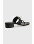 MICHAEL Michael Kors Кожени джапанки Izzy Thong в черно с висок ток - Pepit.bg