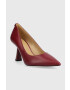 MICHAEL Michael Kors Кожени обувки с висок ток Clara в бордо 40F3CLMP1L - Pepit.bg