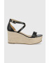 MICHAEL Michael Kors Кожени сандали Serena Wedge Espadrille - Pepit.bg