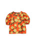 Mini Rodini Детска памучна блуза в оранжево с десен - Pepit.bg