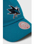 Mitchell&Ness Памучна шапка с козирка San Jose Sharks в тюркоазено с апликация - Pepit.bg