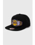 Mitchell&Ness Шапка с козирка Los Angeles Lakers в черно с апликация - Pepit.bg