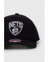 Mitchell&Ness Шапка с козирка с вълна Brooklyn Nets в черно с апликация - Pepit.bg