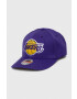 Mitchell&Ness Шапка с козирка с вълна Los Angeles Lakers в лилаво с апликация - Pepit.bg