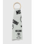 Moschino Шал с вълна в бяло с десен - Pepit.bg