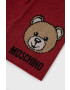 Moschino Шапка в червено с фина плетка - Pepit.bg