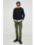 Mustang Памучен суичър Style Ben Crewneck в черно с принт - Pepit.bg