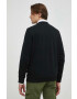 Mustang Памучен суичър Style Ben Crewneck в черно с принт - Pepit.bg
