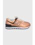 New Balance Кожени обувки WL574PX2 в златисто с равна подметка - Pepit.bg