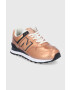 New Balance Кожени обувки WL574PX2 в златисто с равна подметка - Pepit.bg