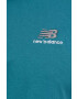 New Balance Памучна тениска в зелено с апликация - Pepit.bg