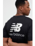 New Balance Памучна тениска в черно с принт - Pepit.bg