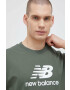 New Balance Памучна тениска в зелено с десен - Pepit.bg