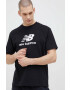New Balance Памучна тениска в черно с десен - Pepit.bg