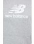 New Balance Суичър в сиво с качулка с принт - Pepit.bg