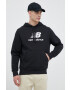 New Balance Суичър в черно с качулка с принт - Pepit.bg