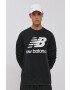 New Balance Суичър MT03560BK мъжки в черно с принт - Pepit.bg