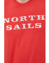 North Sails Памучна тениска в червено с принт - Pepit.bg