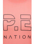 P.E Nation Памучен суичър дамска в розово с принт - Pepit.bg