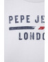 Pepe Jeans Детска памучна тениска в бяло с принт - Pepit.bg