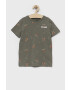 Pepe Jeans Детска памучна тениска в зелено с десен - Pepit.bg