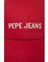 Pepe Jeans Детска шапка с козирка в червено с принт - Pepit.bg