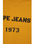 Pepe Jeans Детски памучен суичър в жълто с десен - Pepit.bg