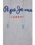 Pepe Jeans Памучен суичър в сиво с апликация - Pepit.bg