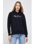 Pepe Jeans Памучен суичър в черно с апликация - Pepit.bg