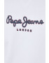 Pepe Jeans Памучен суичър в бяло с десен - Pepit.bg