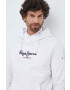 Pepe Jeans Памучен суичър Edward Hoodie в бяло с качулка с принт - Pepit.bg