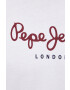Pepe Jeans Памучна блуза с дълги ръкави Eggo Long в бяло с принт - Pepit.bg