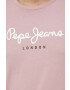 Pepe Jeans Памучна блуза с дълги ръкави Eggo Long N в розово с принт - Pepit.bg