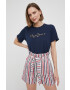 Pepe Jeans Памучна тениска Babette в тъмносиньо - Pepit.bg