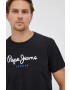 Pepe Jeans Памучна тениска Eggo в черно с принт - Pepit.bg
